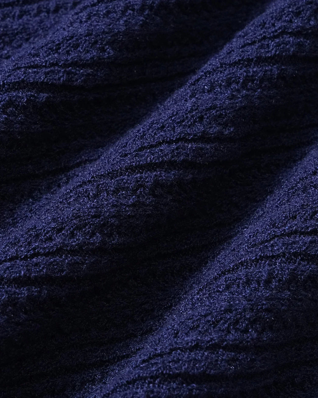 Navy Short Sleeve V-Neck Textured Knit Top