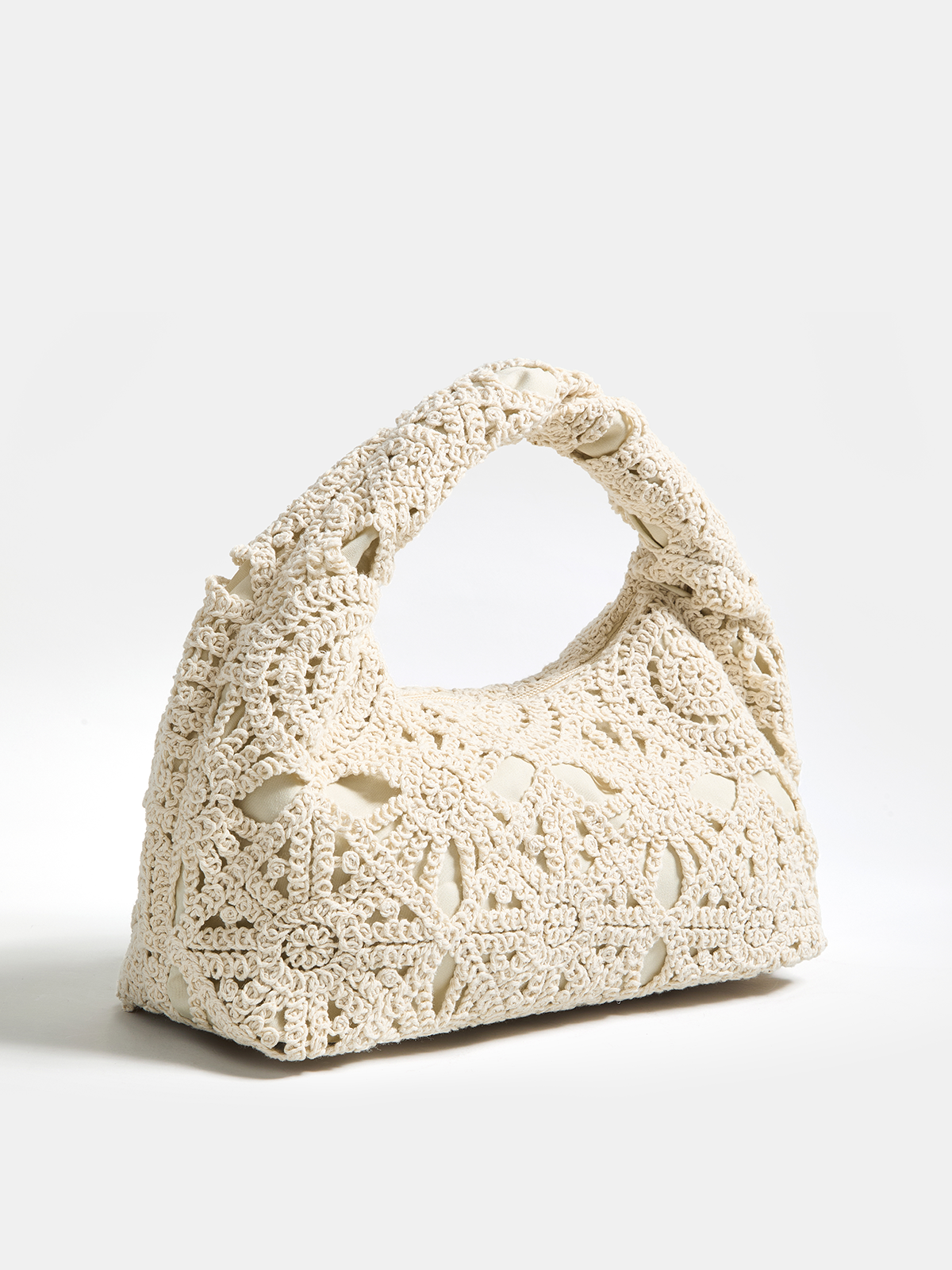 Off-White Crochet Hobo Bag