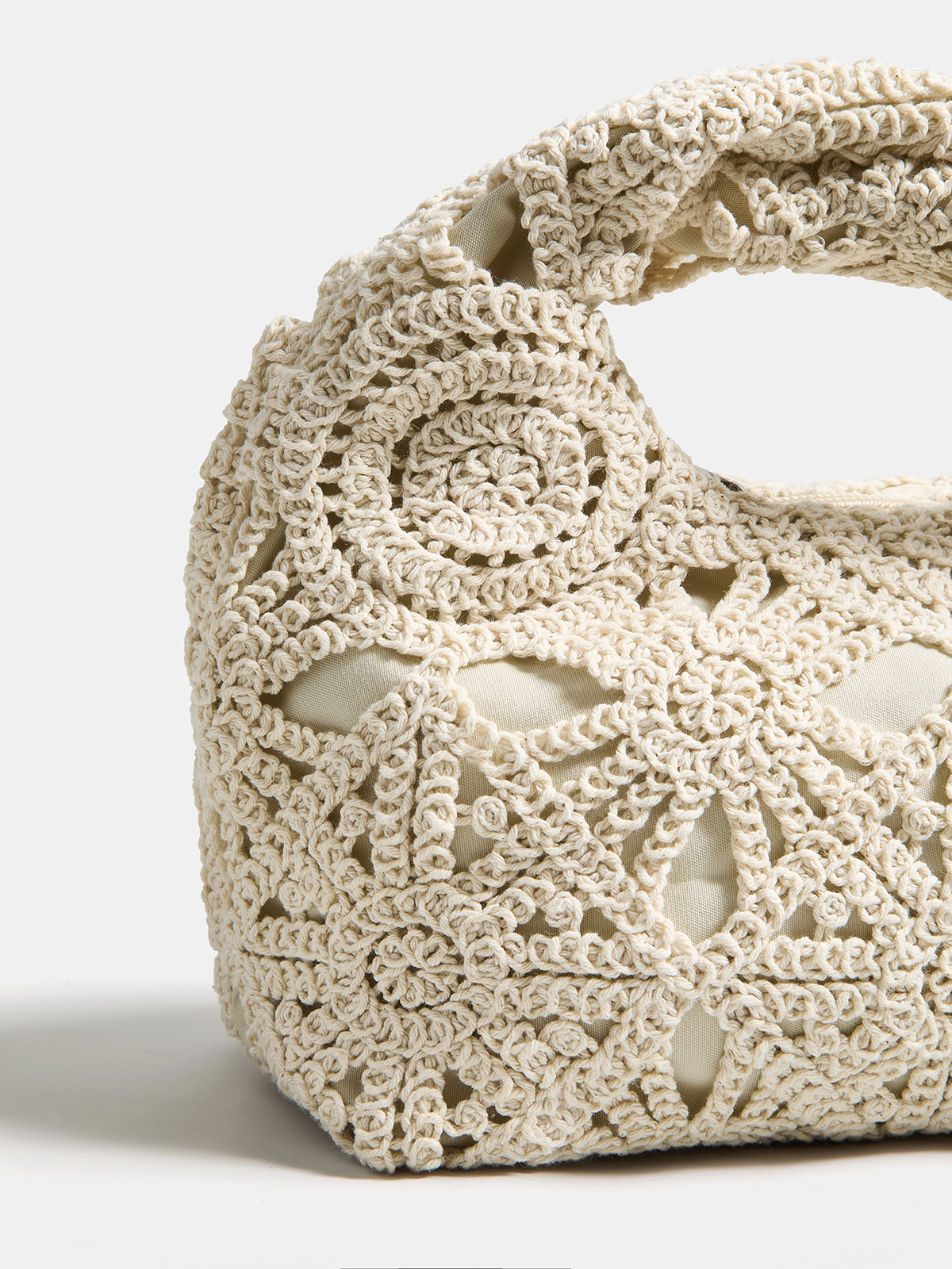 Off-White Crochet Hobo Bag