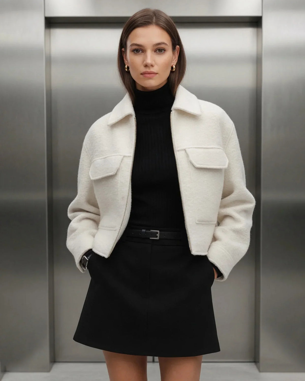 Off-White Oversized Zip-Up Jacket