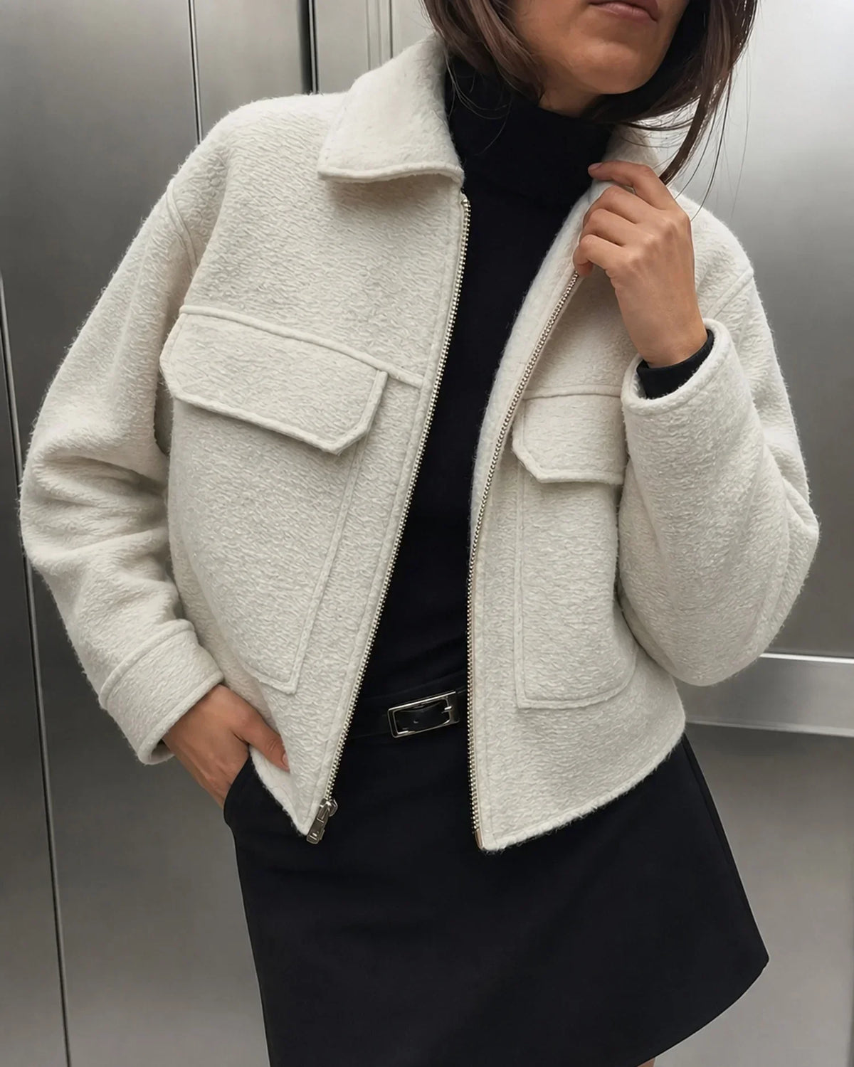 Off-White Oversized Zip-Up Jacket