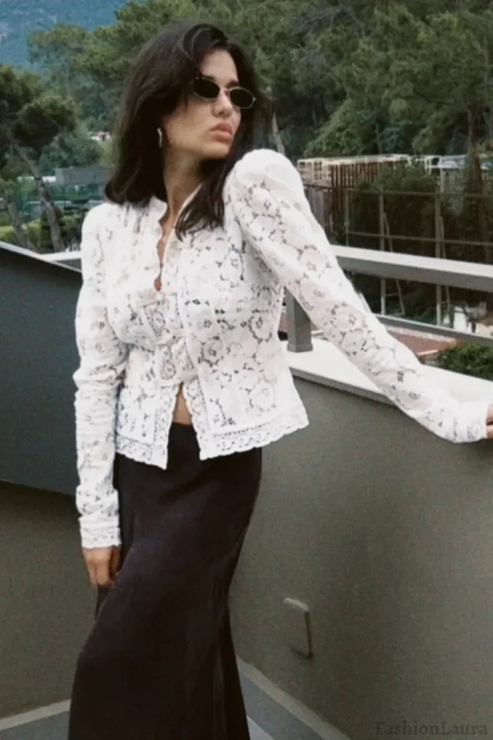 Open Lace Relaxed Blouse