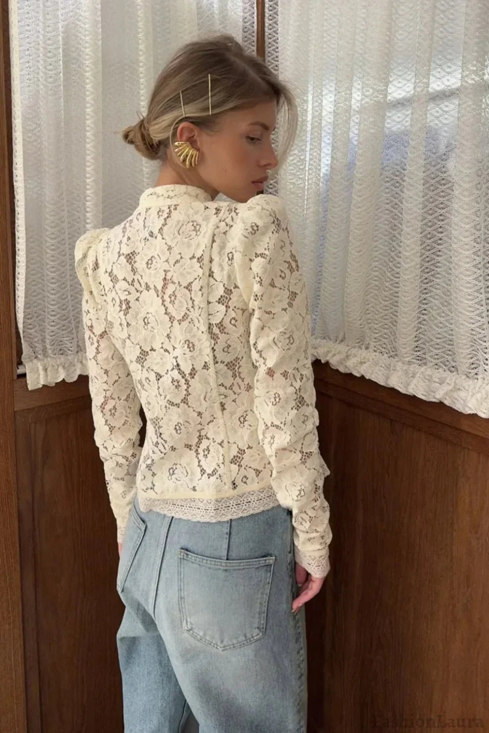 Open Lace Relaxed Blouse