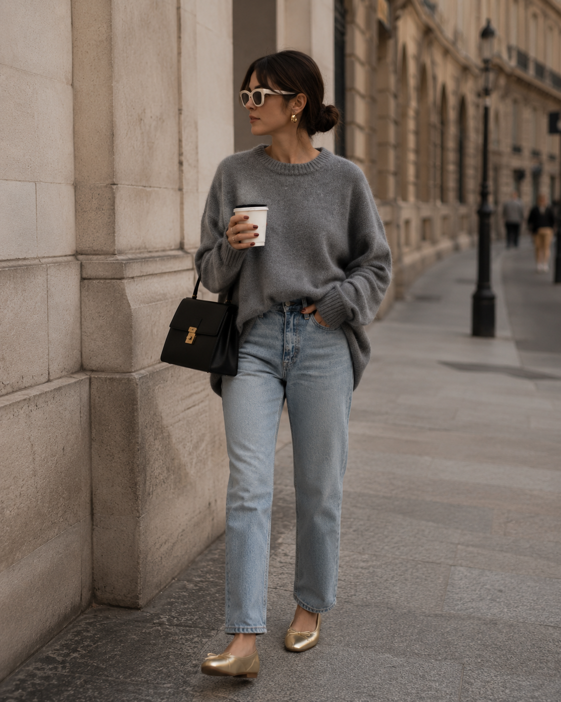 Oversized Crew Neck Chunky Knit Sweater