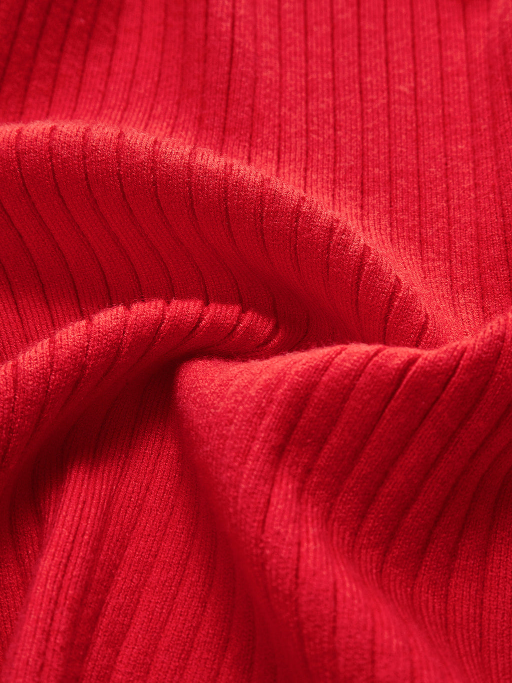 Red Ruffle Trim Button Front Knit Cardigan
