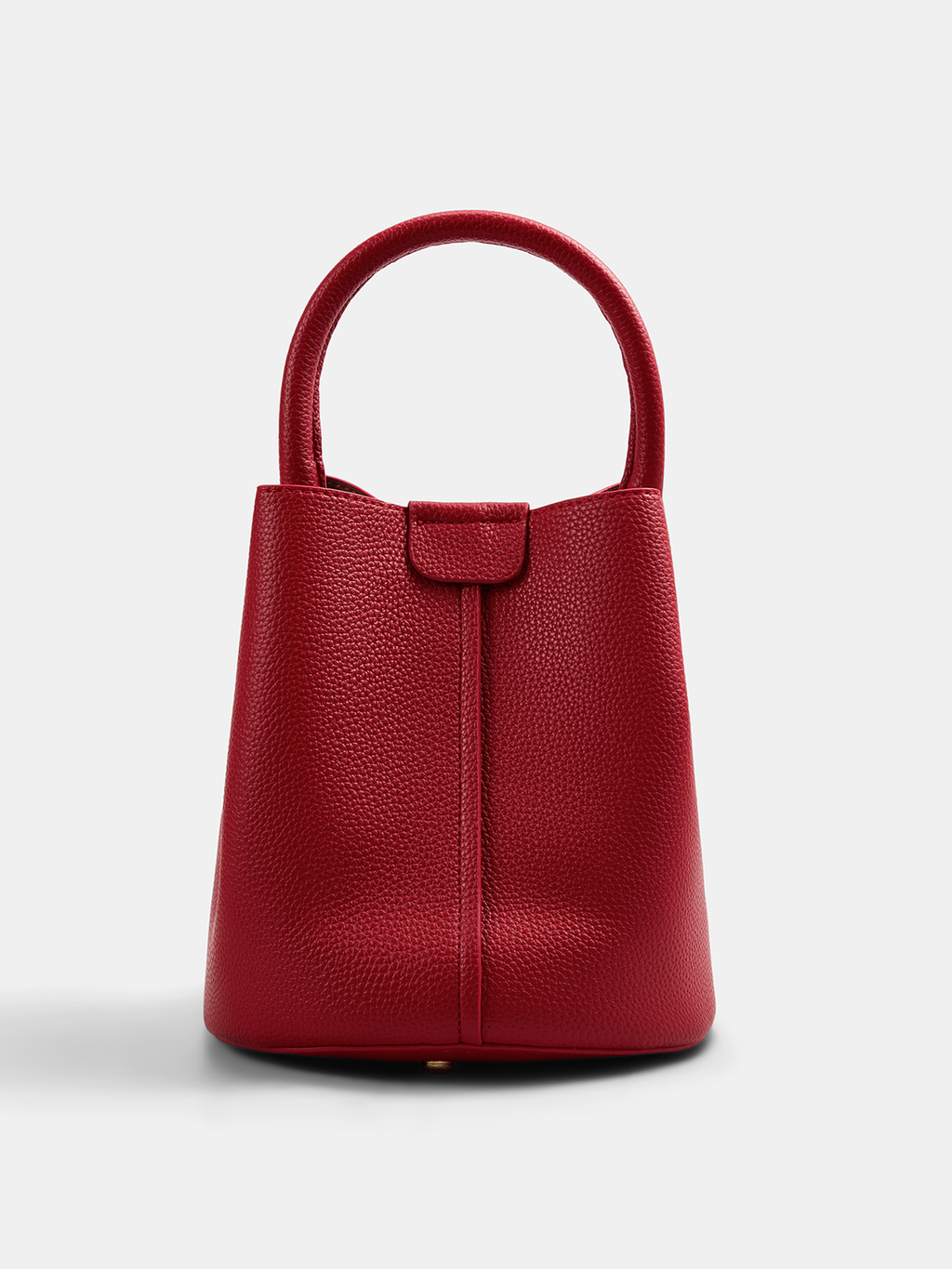Red Vegan Leather Bucket Bag