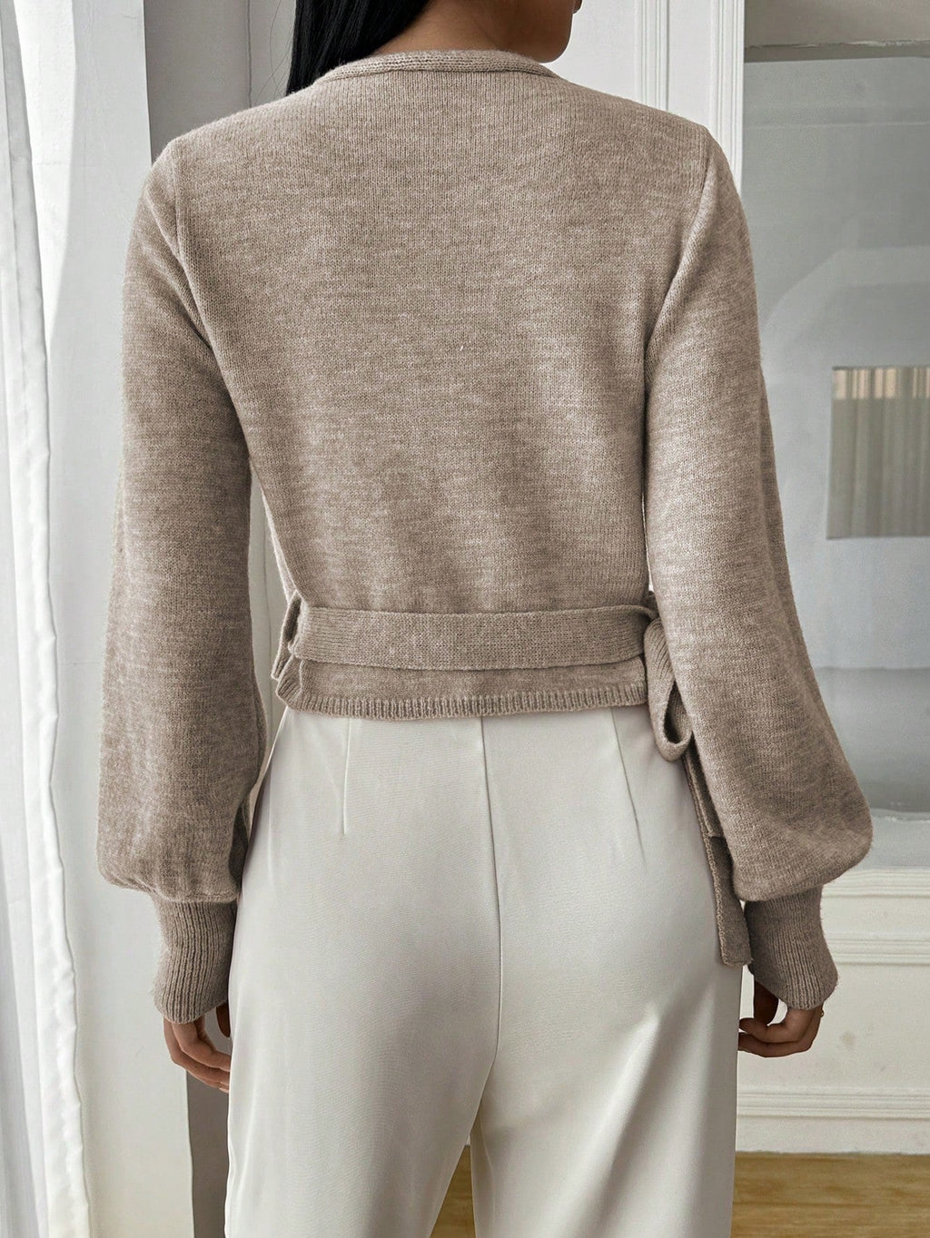 Relaxed Open Front Knit Cardigan