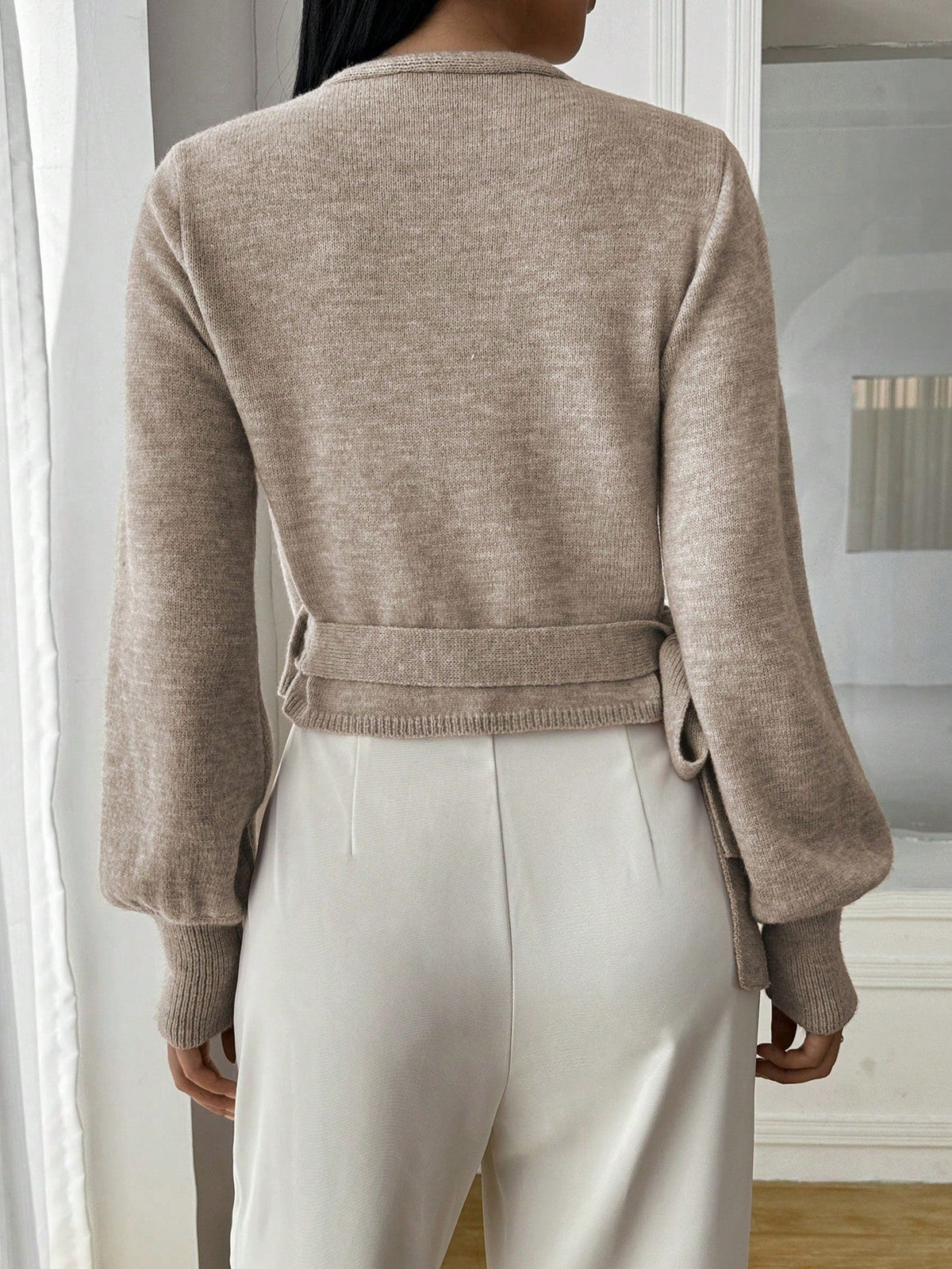 Relaxed Open Front Knit Cardigan