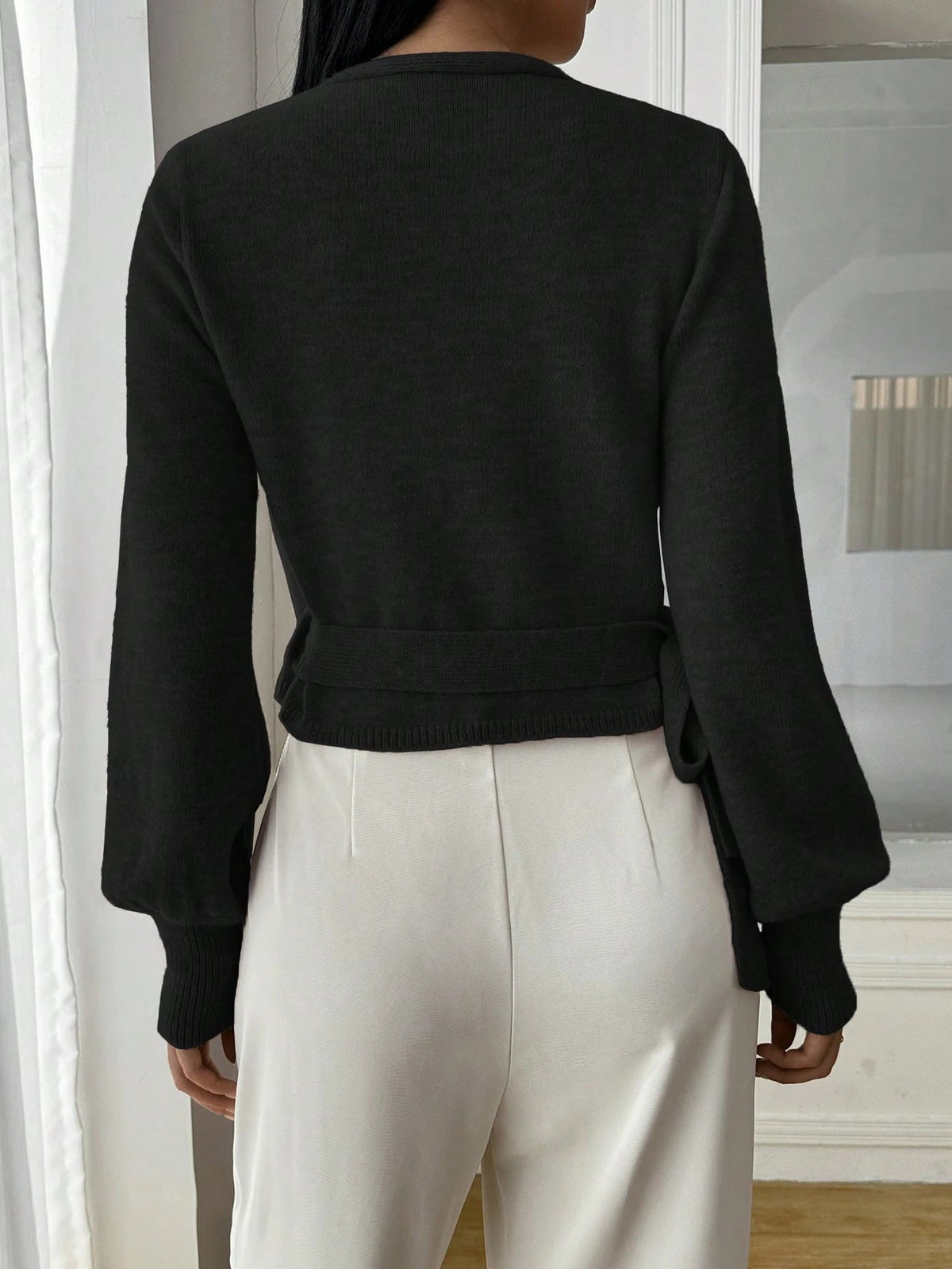 Relaxed Open Front Knit Cardigan