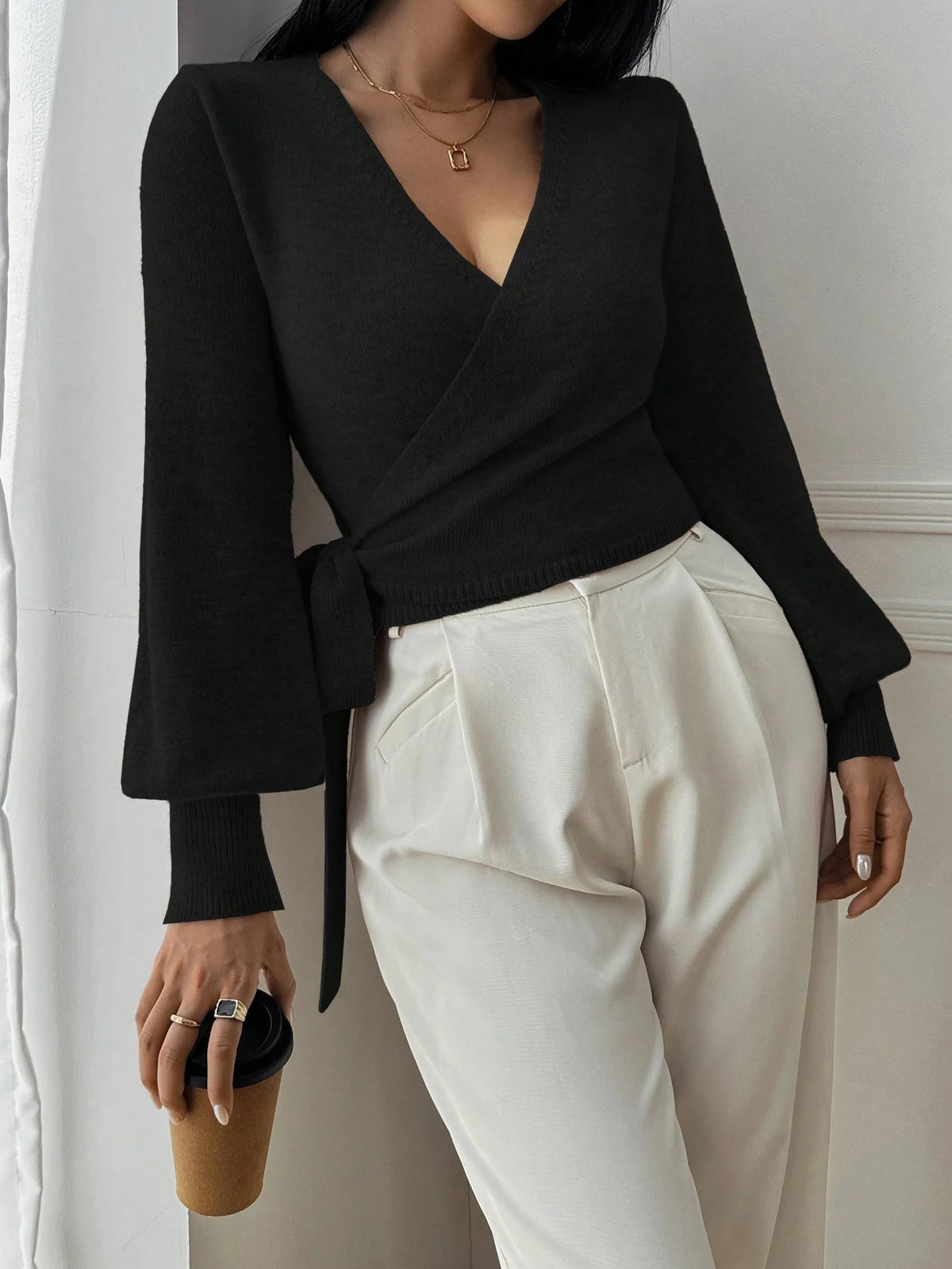 Relaxed Open Front Knit Cardigan