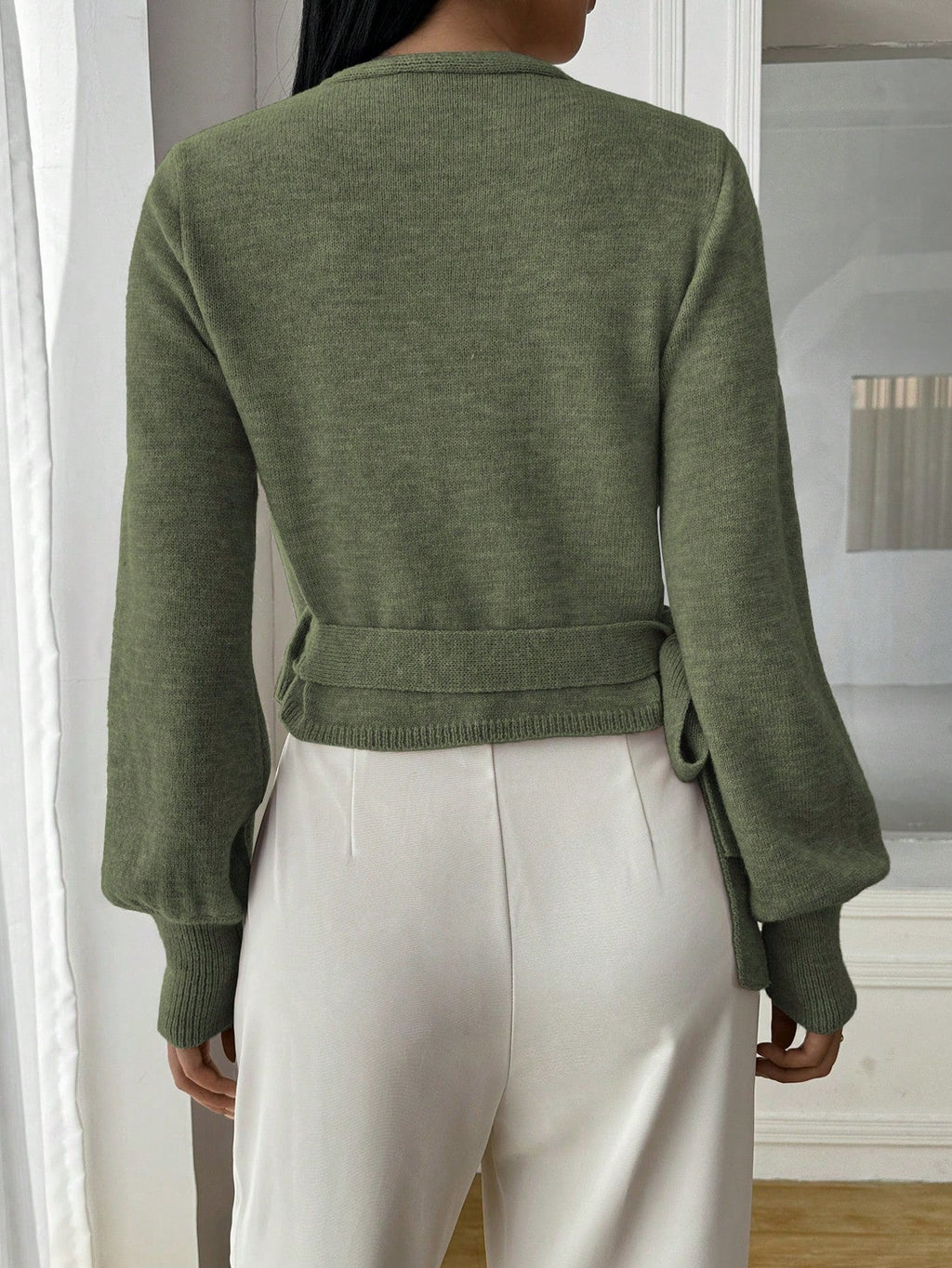 Relaxed Open Front Knit Cardigan