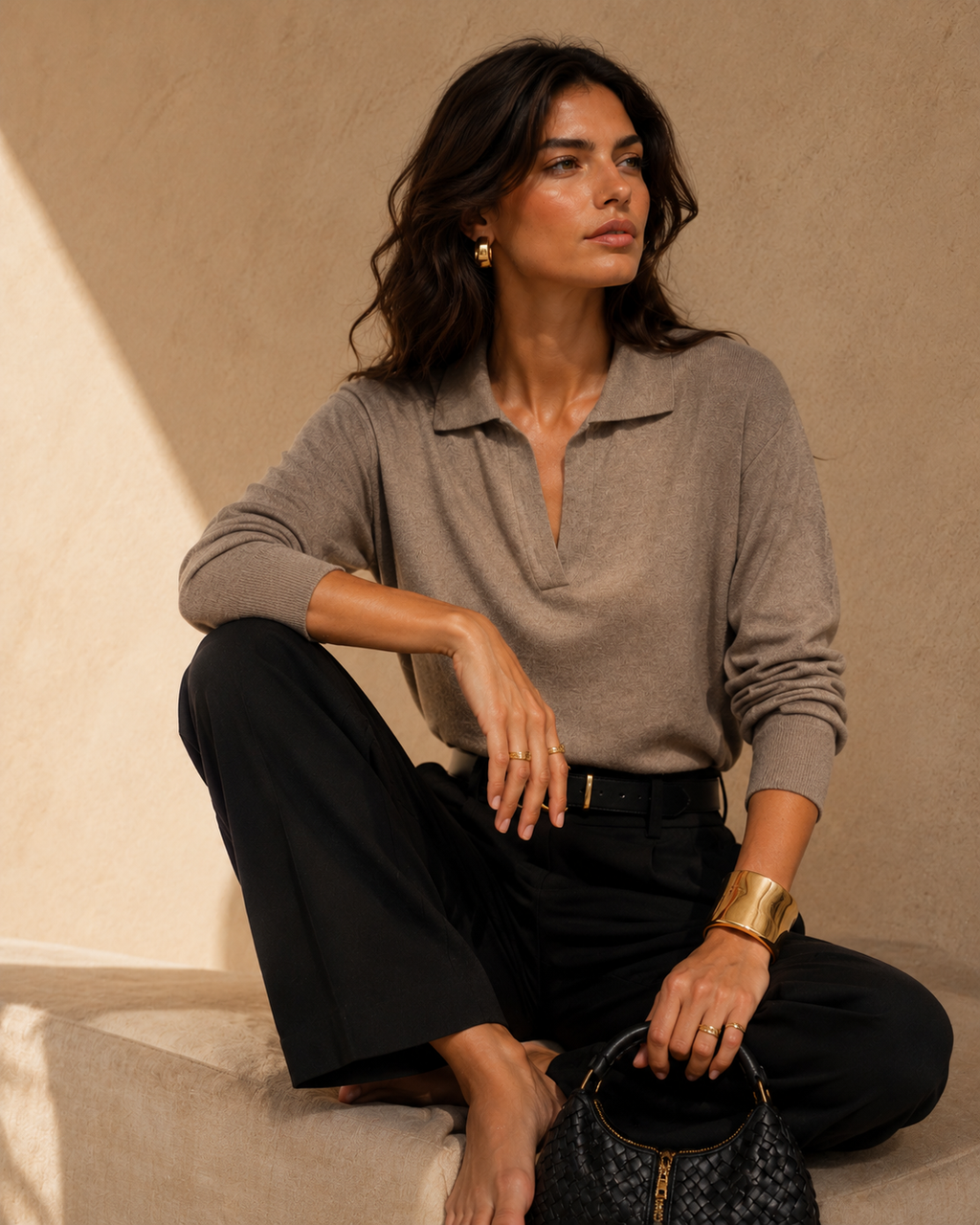 Relaxed Turtleneck Soft Knit Sweater