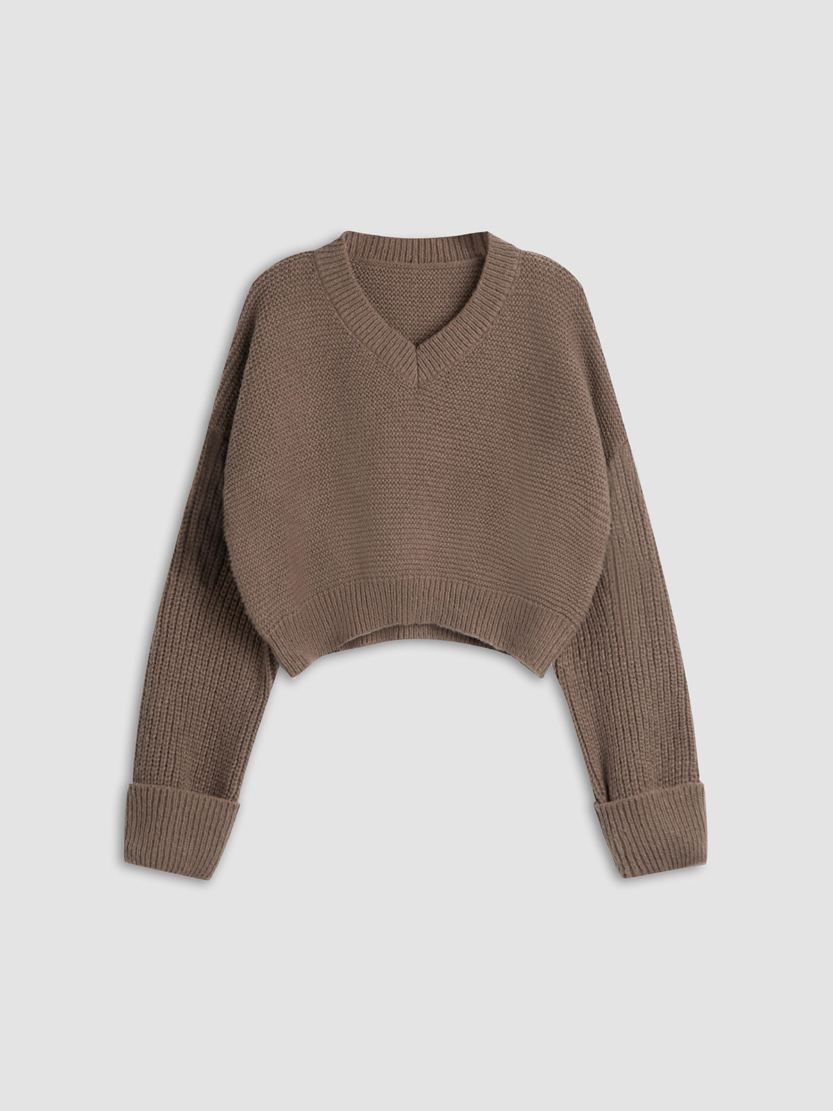 Relaxed V-Neck Knit Sweater