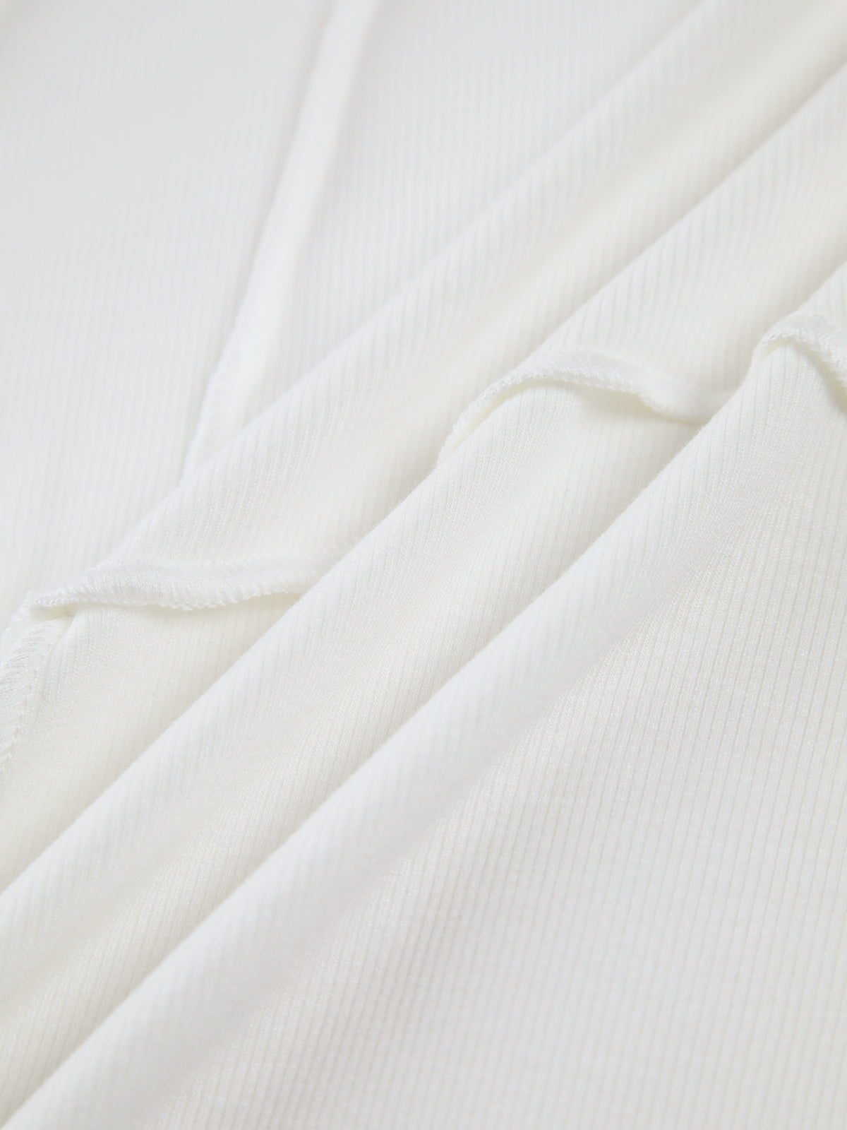 Ribbed Fitted Long Sleeve Top with Piping