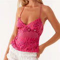 Sequin Halter Cami with Rhinestone Details