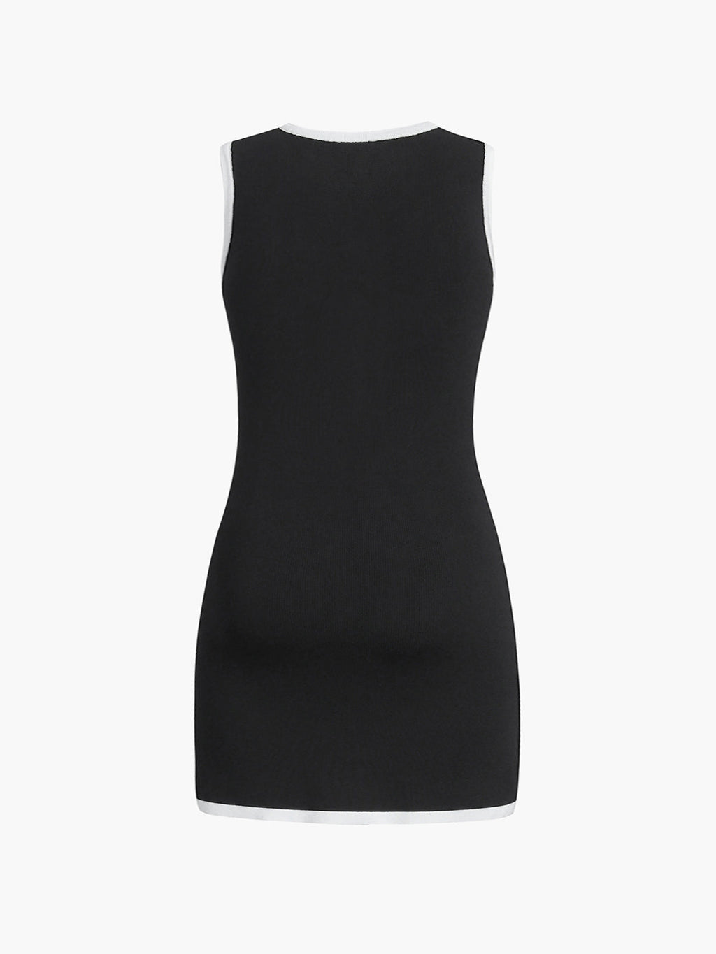Sleeveless Button Front Knit Mini Dress with Pockets