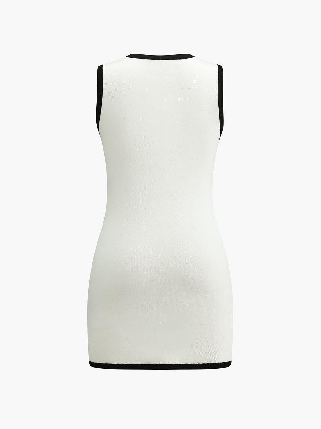 Sleeveless Button Front Knit Mini Dress with Pockets