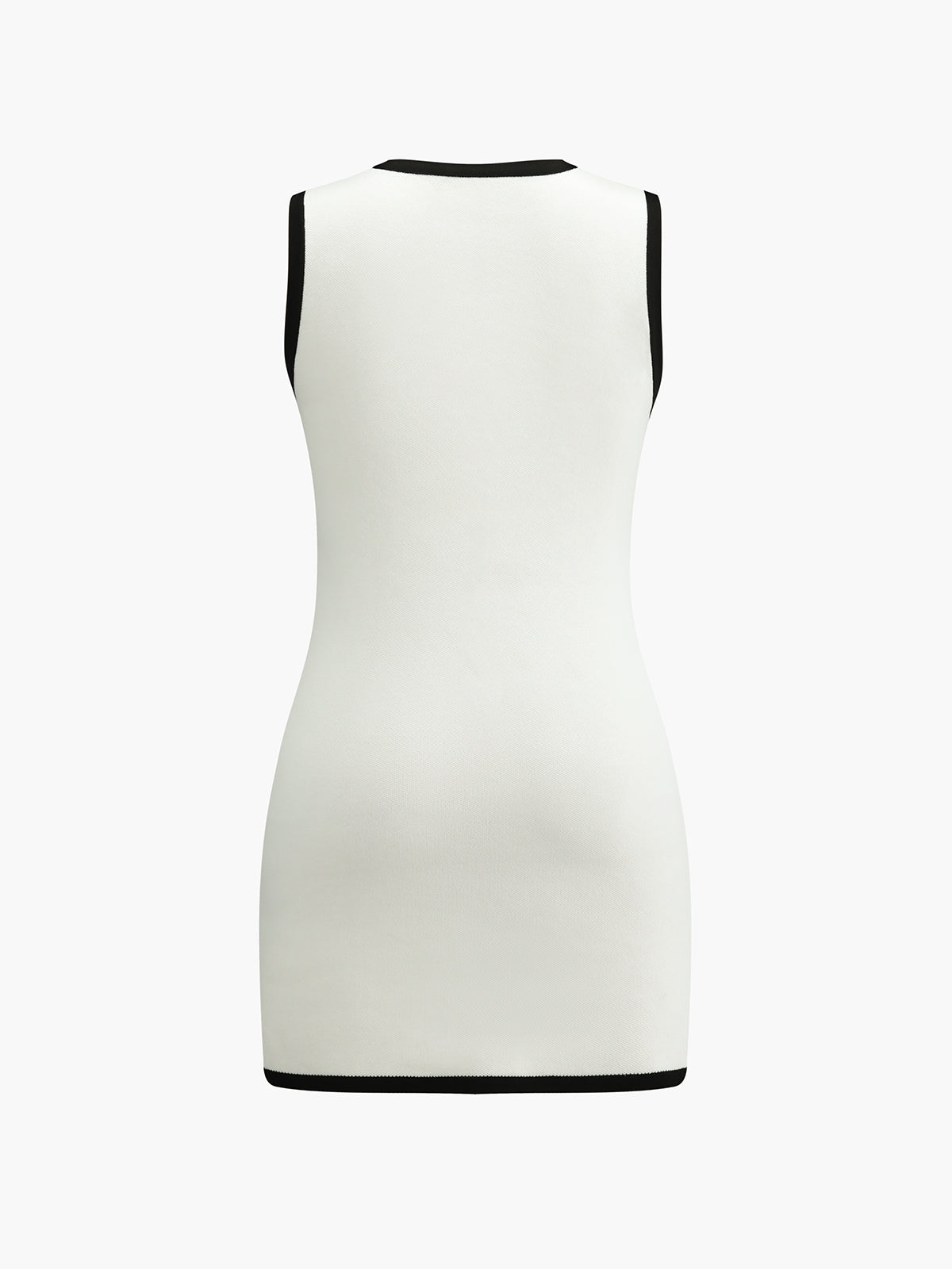 Sleeveless Button Front Knit Mini Dress with Pockets