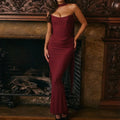 Strapless Crop Top, Maxi Skirt and Scarf Three Piece Set