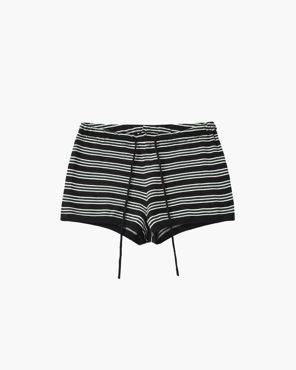 Striped Knit Button Cardigan and High Waist Shorts Set