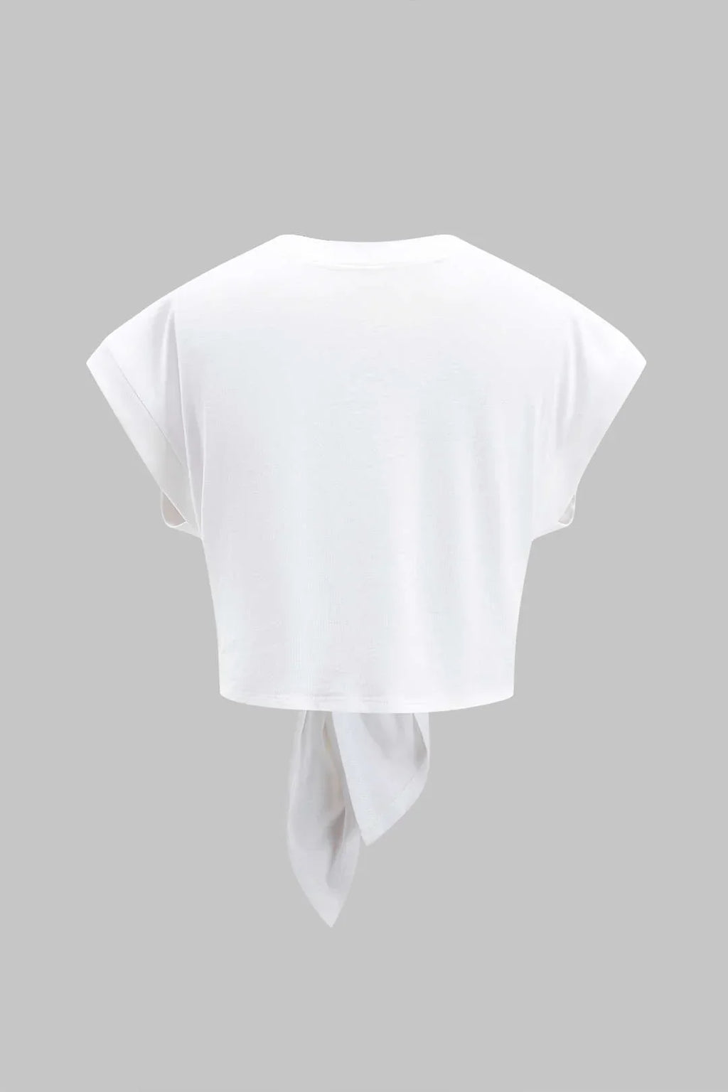 Tie Front Ruched Cotton T-Shirt