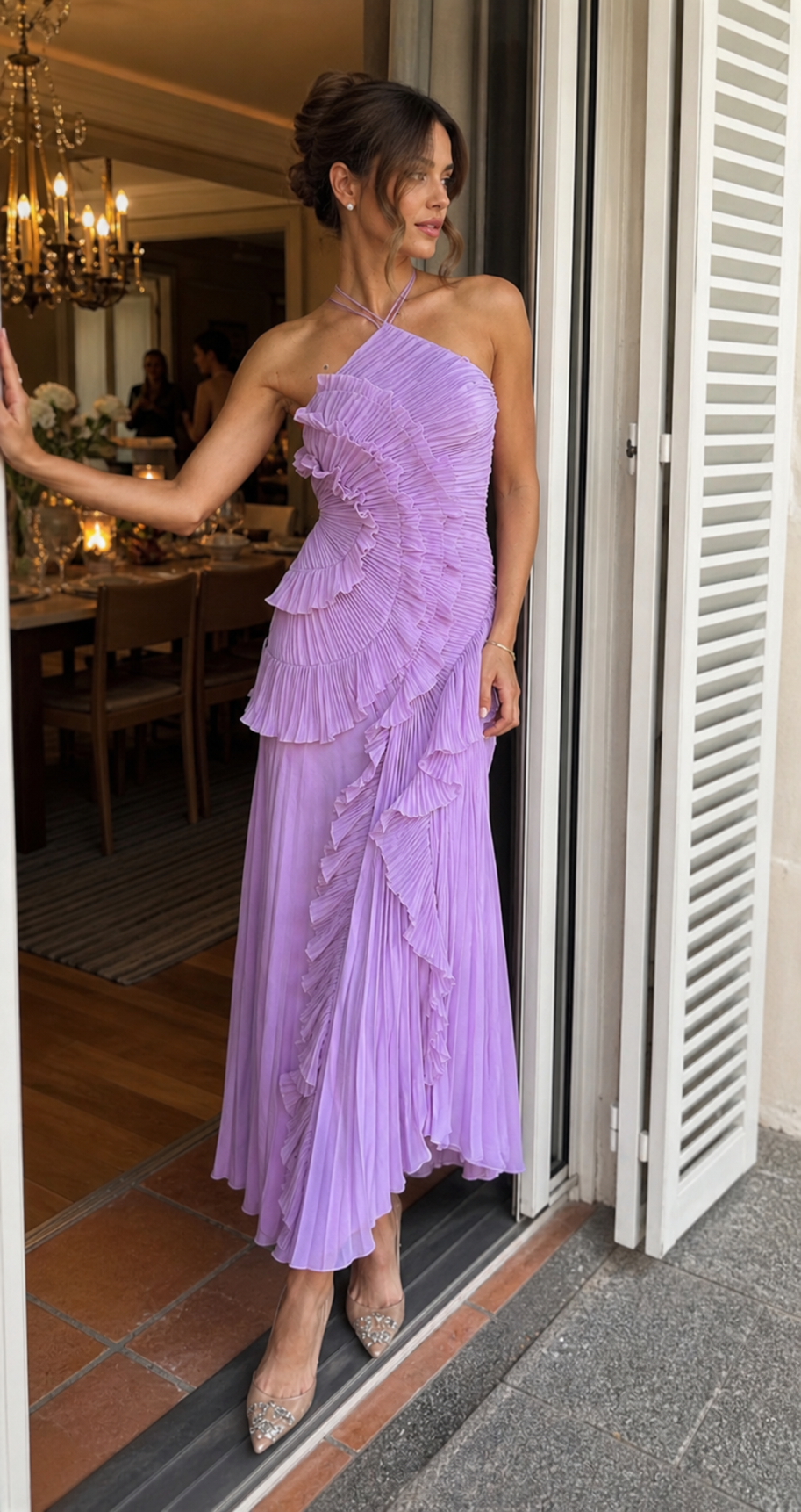 Tiered Ruffle Sleeveless Maxi Dress