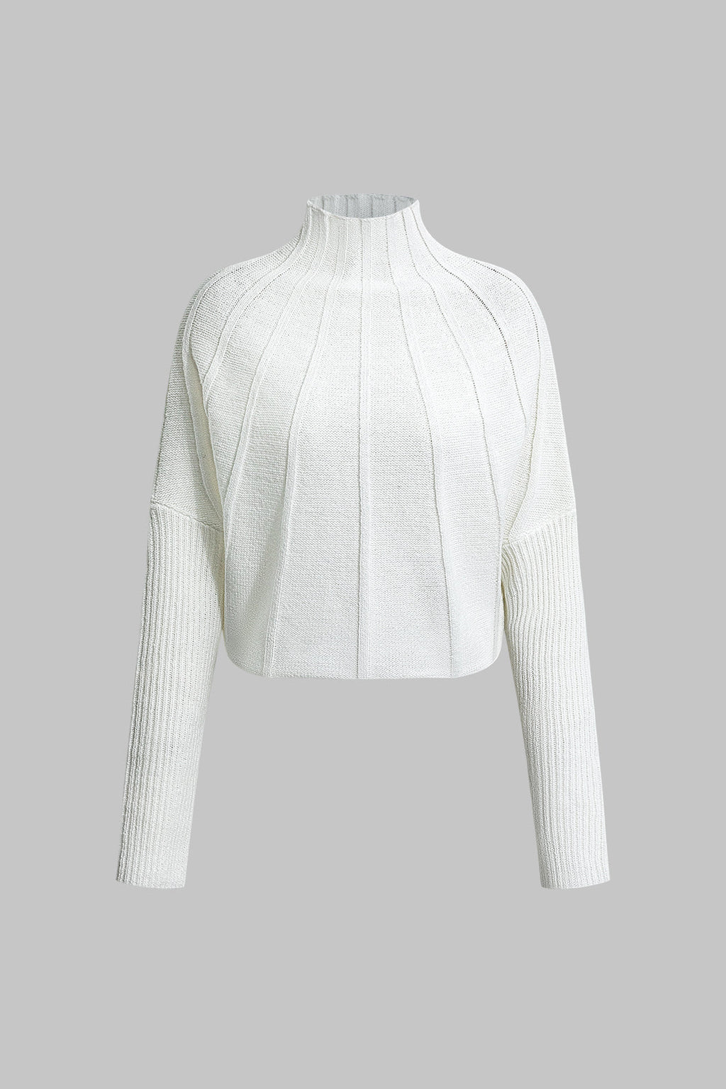 Turtleneck Batwing Sleeve Textured Knit Sweater