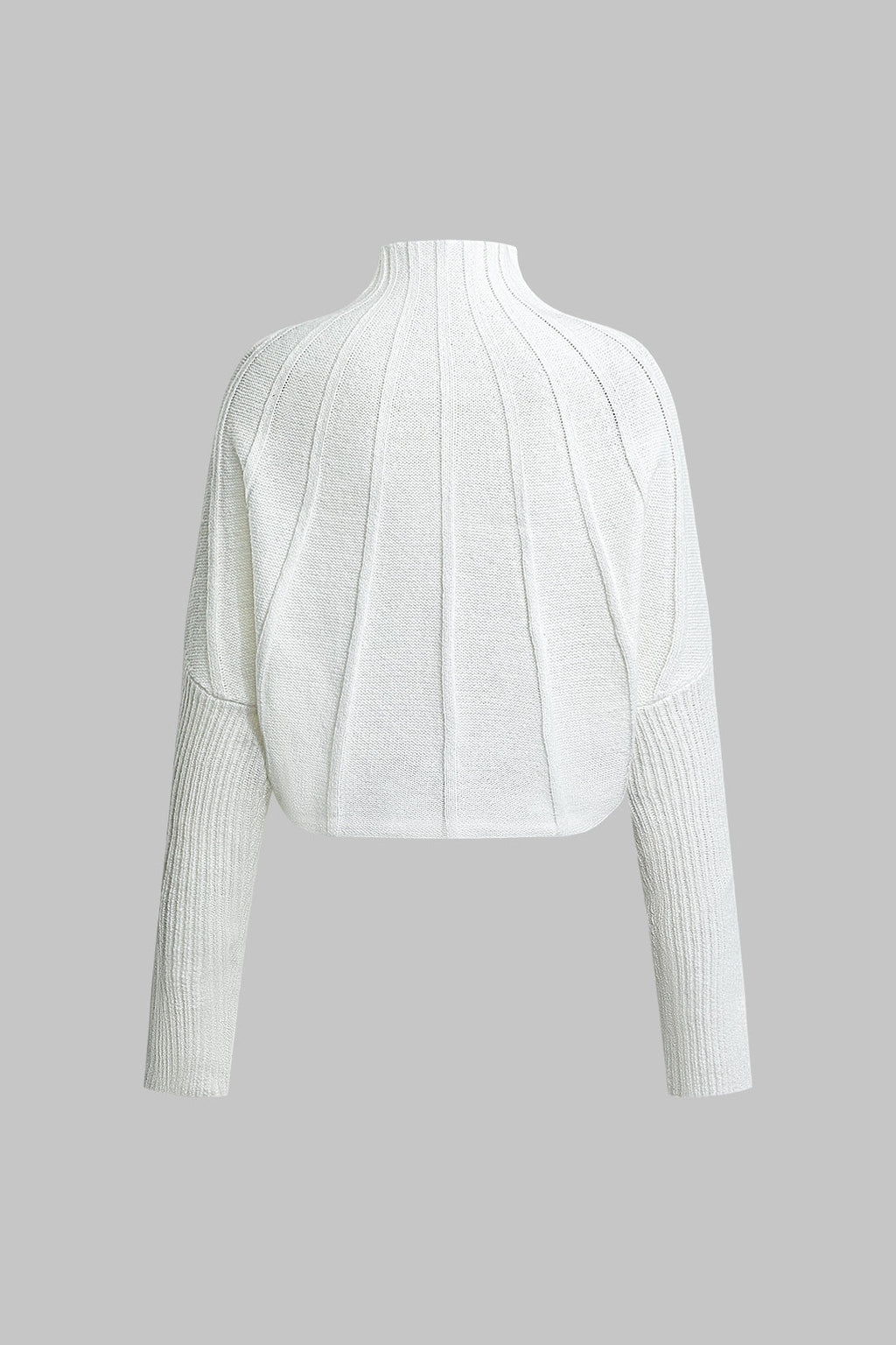 Turtleneck Batwing Sleeve Textured Knit Sweater