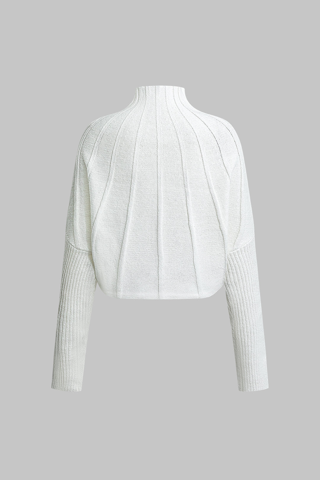 Turtleneck Batwing Sleeve Textured Knit Sweater