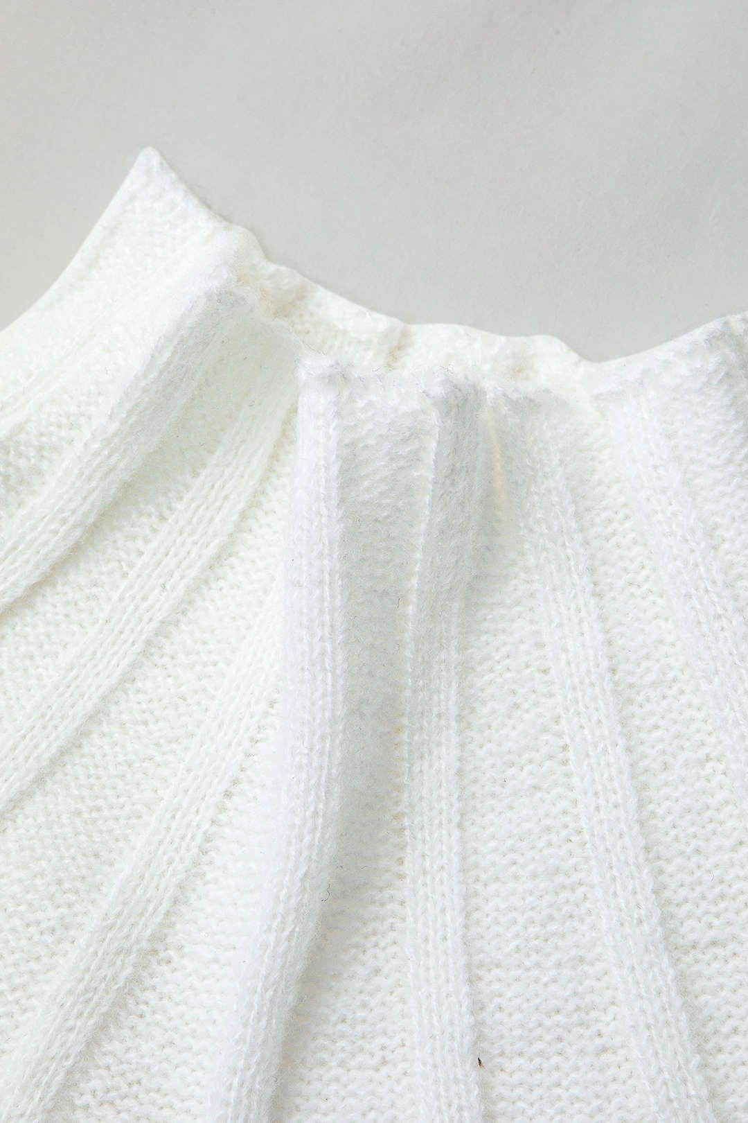 Turtleneck Batwing Sleeve Textured Knit Sweater