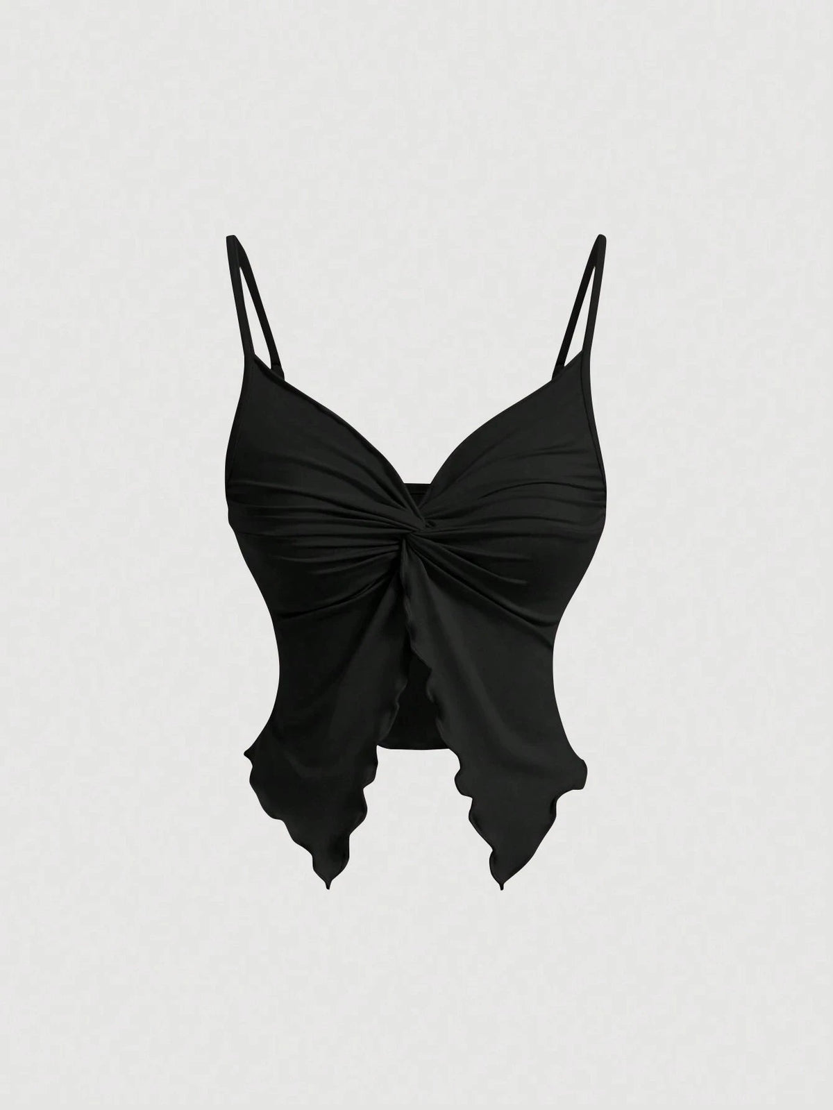 Twist Front Open Back Knit Crop Top