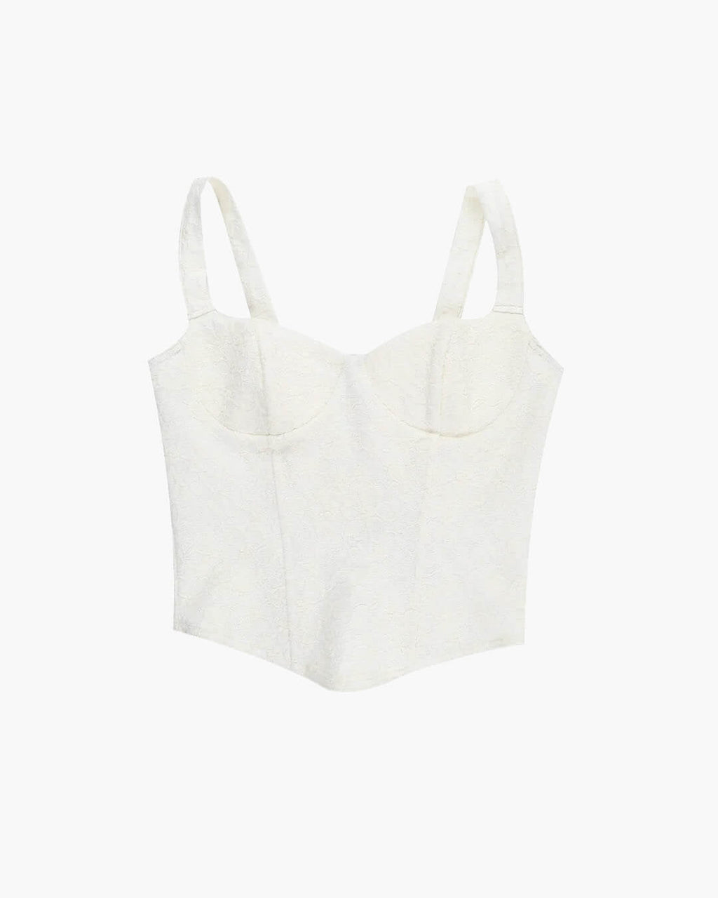 White Lace Off-Shoulder V-Neck Corset Top