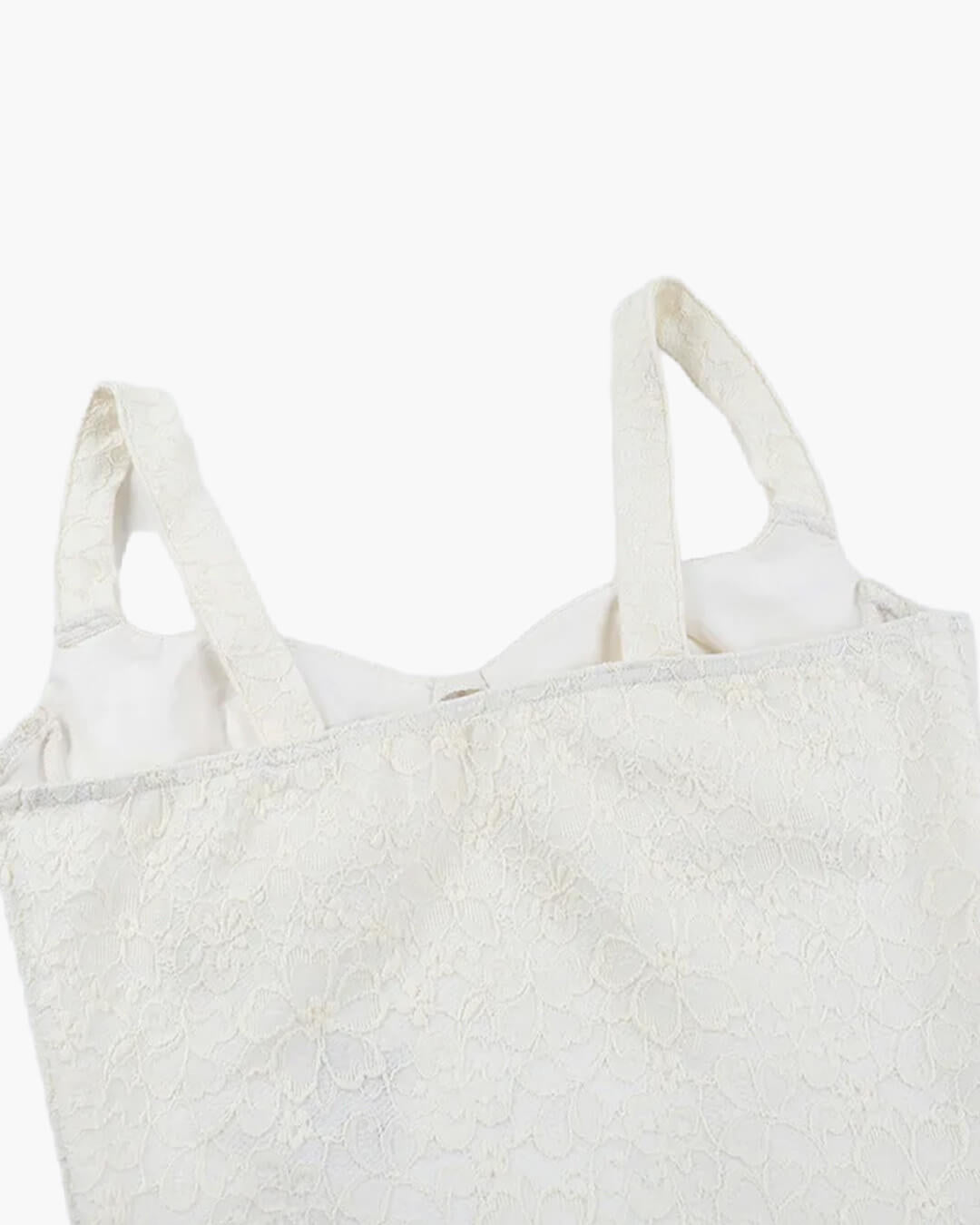 White Lace Off-Shoulder V-Neck Corset Top