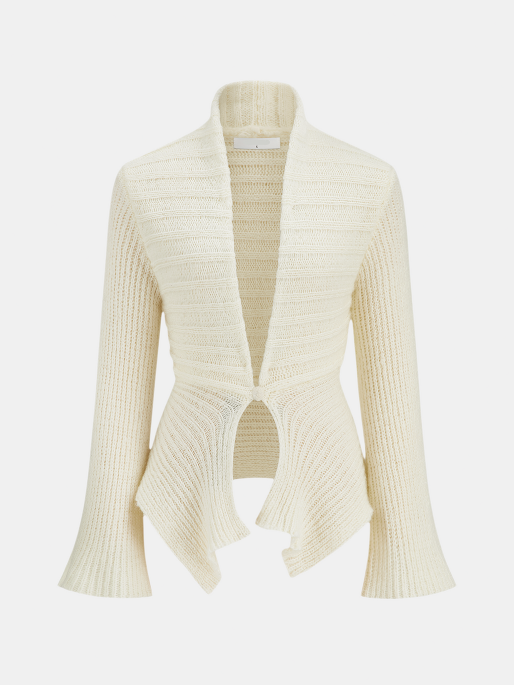 White Oversized V-Neck Knit Cardigan