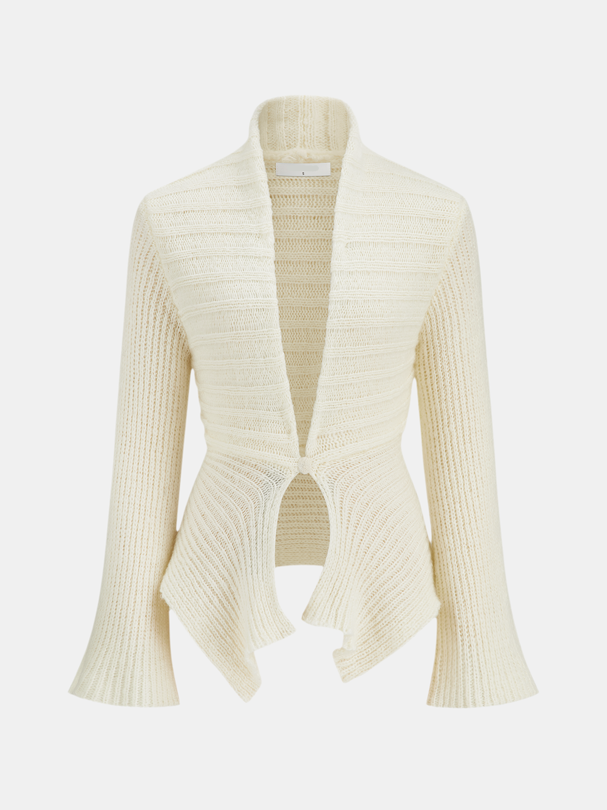 White Oversized V-Neck Knit Cardigan