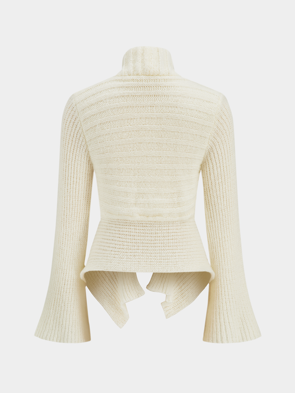 White Oversized V-Neck Knit Cardigan