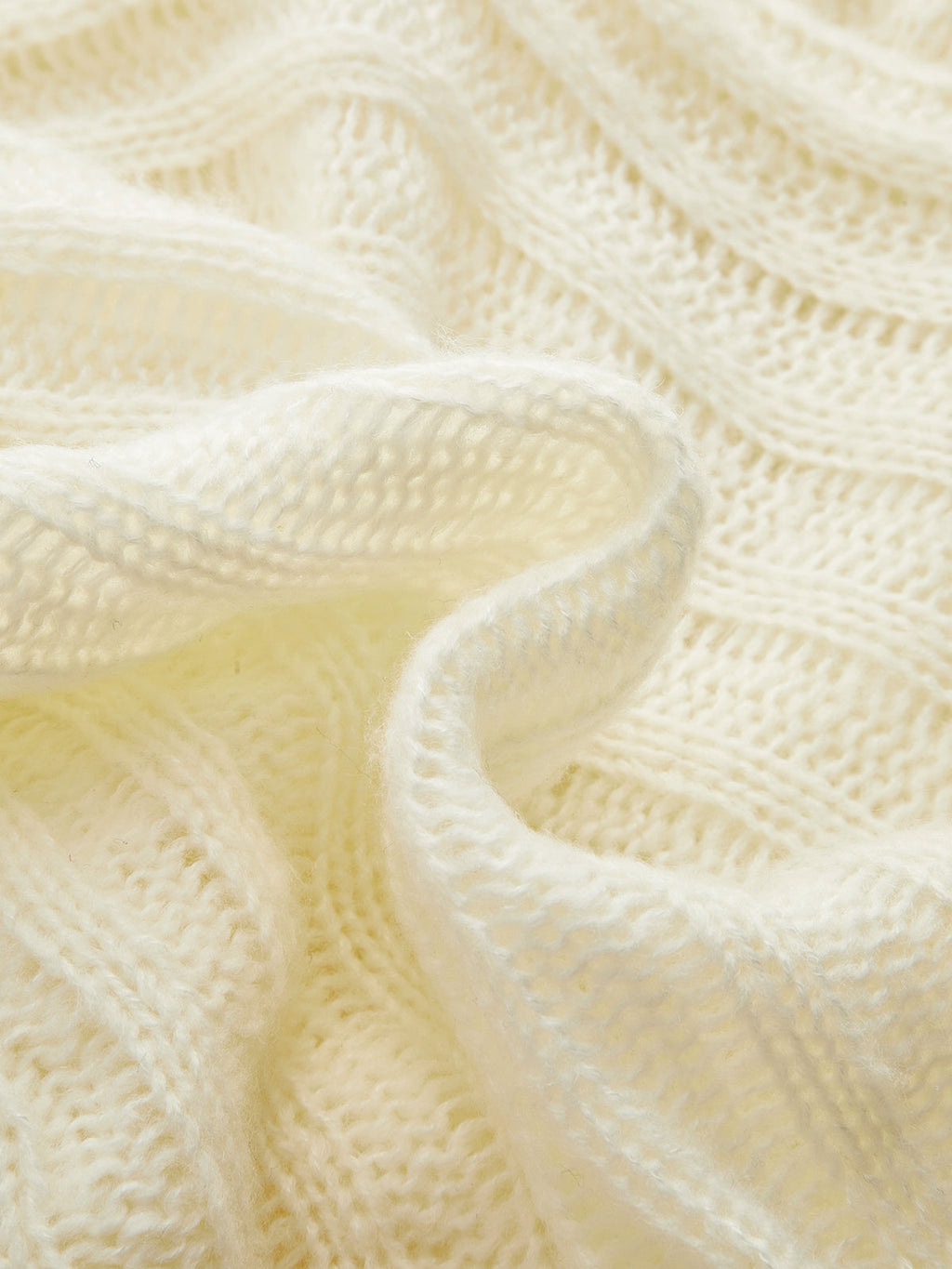 White Oversized V-Neck Knit Cardigan