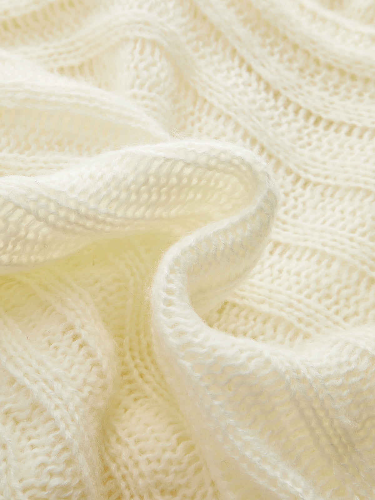 White Oversized V-Neck Knit Cardigan